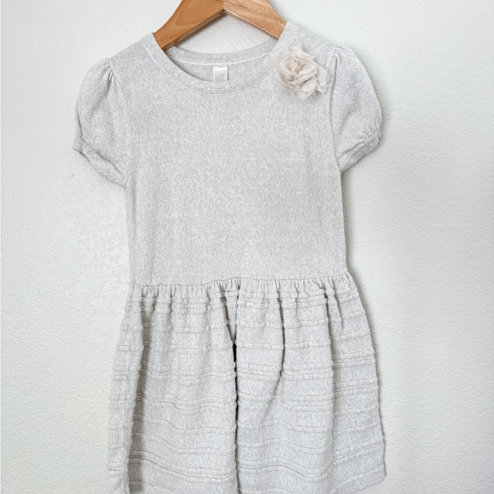 Cherokee Cream Kids Dress with Floral Detail